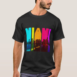 Retro I Love Miami Floria Skyline T-Shirt