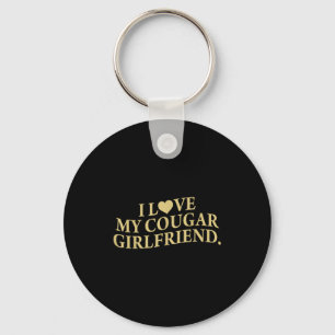 Retro I Love My Cougar-girlfriend Funny Boyfriend  Keychain