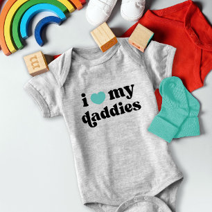 Retro I Love My Daddies Baby Gay Dads Bodysuit