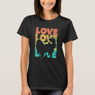 Retro I Love My Japanese Chin Dog Theme Design T-Shirt