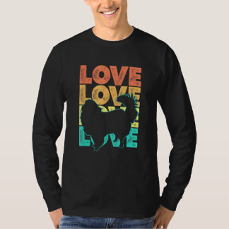Retro I Love My Japanese Chin Dog Theme Design T-Shirt