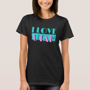 Retro I LOVE UTAH Neon Logo Classic Utah UT State T-Shirt