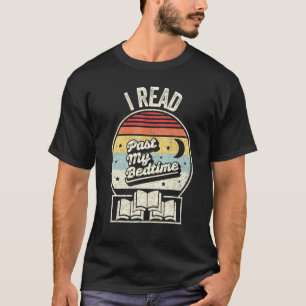 Retro I Read Past My Bedtime Book Reading T-Shirt