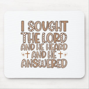 Retro I Sought The Lord He Heard Me Christian Bibl Mouse Pad