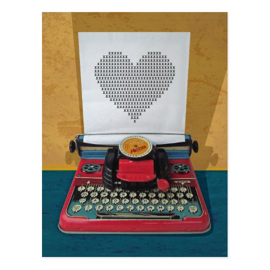 Retro I.T. 50s Vintage Toy Typewriter Postcard