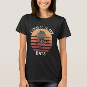 Retro I Travel To See Bats Vintage Bats Animals Lo T-Shirt