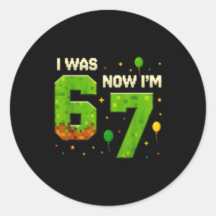 Retro I Was 6 Now I'm 7 Birthday Gift For Boys Kid Classic Round Sticker