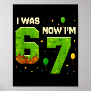 Retro I Was 6 Now I'm 7 Birthday Gift For Boys Kid Poster