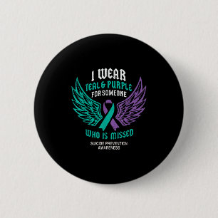 Retro I Wear Teal &amp; Purple For Someone Who Is  2 Inch Round Button