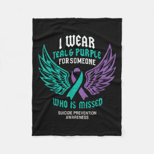Retro I Wear Teal &amp; Purple For Someone Who Is  Fleece Blanket
