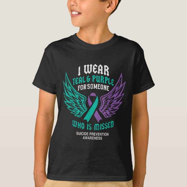 Retro I Wear Teal &amp; Purple For Someone Who Is  T-Shirt (Front)