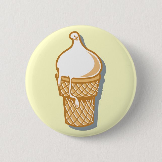 retro ice cream cone 2 inch round button (Front)