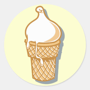 retro ice cream cone classic round sticker