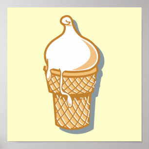 retro ice cream cone poster