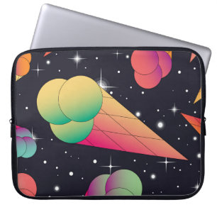 Retro Ice Cream, Cosmic Neon. Laptop Sleeve