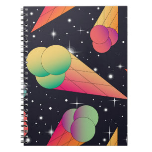 Retro Ice Cream, Cosmic Neon. Notebook