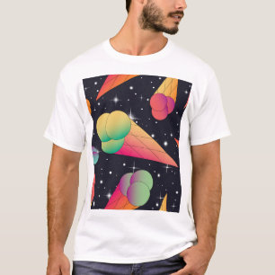 Retro Ice Cream, Cosmic Neon. T-Shirt