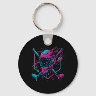 Retro Ice Cream Hockey For Boys Kids And Youth Hoc Keychain