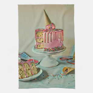 Retro ice cream popsicle kitchen towel