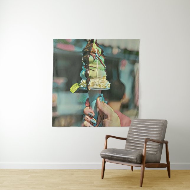 Retro ice cream popsicle tapestry (In Situ)