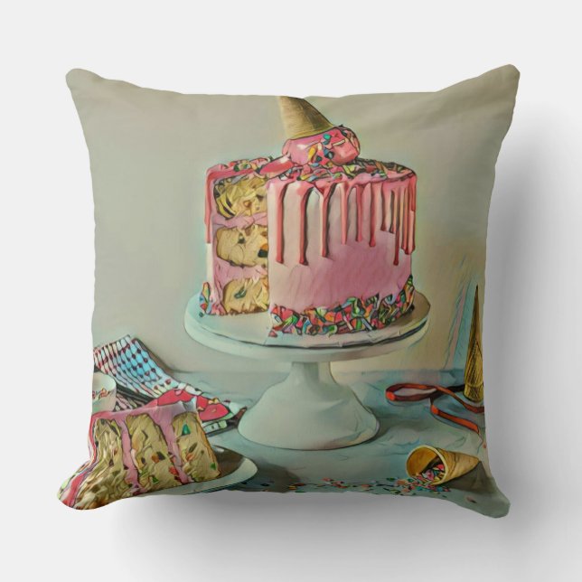 Retro ice cream popsicle throw pillow (Front)
