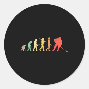 Retro Ice Hockey Evolution Gift For Ice Hockey Pla Classic Round Sticker