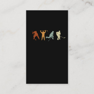 Retro Ice Hockey Player Centre Defence Hockey Business Card