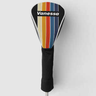 Retro Ice Rainbow Pin Striped with Name Golf Head Cover