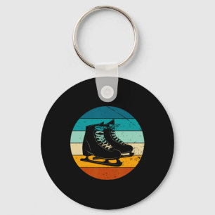 Retro Ice Skating Winter Sports Vintage Ski Skate  Keychain