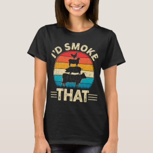 Retro I'd Smoke That Funny Byrbecue Smoker Bbq And T-Shirt