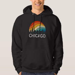 Retro Illinois Chicago Skyline Vintage Urban Skysc Hoodie