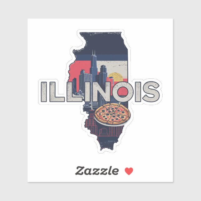 Retro Illinois Sticker (Sheet)