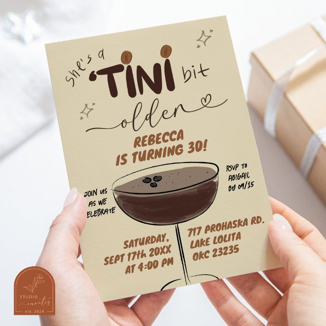 Retro Illustrated Espresso Martini Birthday Invitation (Creator Uploaded)
