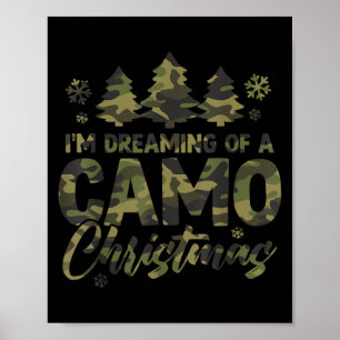 Retro I'm Dreaming Of A Camo Christmas Camouflage Poster