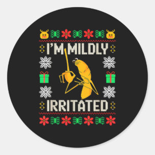 Retro I'm Mildly Irritated Marcus The Worm Christm Classic Round Sticker