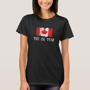 Retro I'm On The Eh Team Maple Leaf Canadian Flag T-Shirt