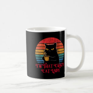 Retro I'm That Crazy Cat Lady Cat Lover Quote Funn Coffee Mug