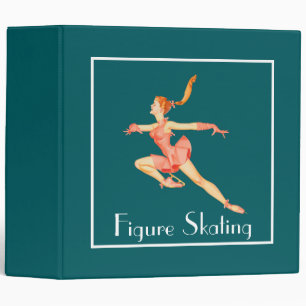 Retro Image of A Figure Skater In A Pink Outfit Binder