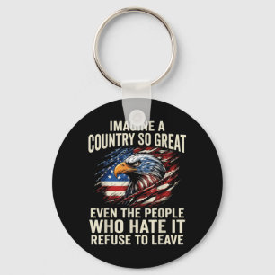 Retro Imagine A Country So Great Even The People Keychain