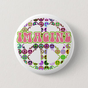 Retro Imagine Peace Buttons