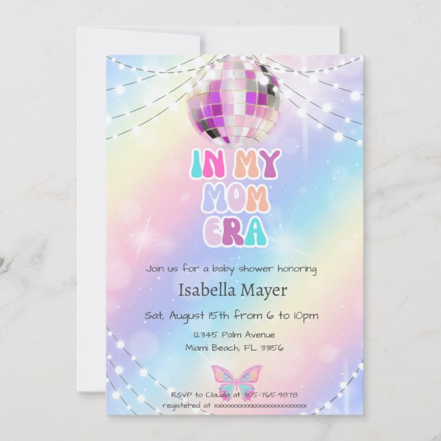 Retro In Her Mom Era Baby Shower Invitation (Front)