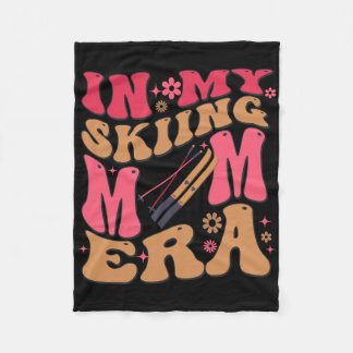 Retro In My Skiing Mom Era Mama Boy  Fleece Blanket