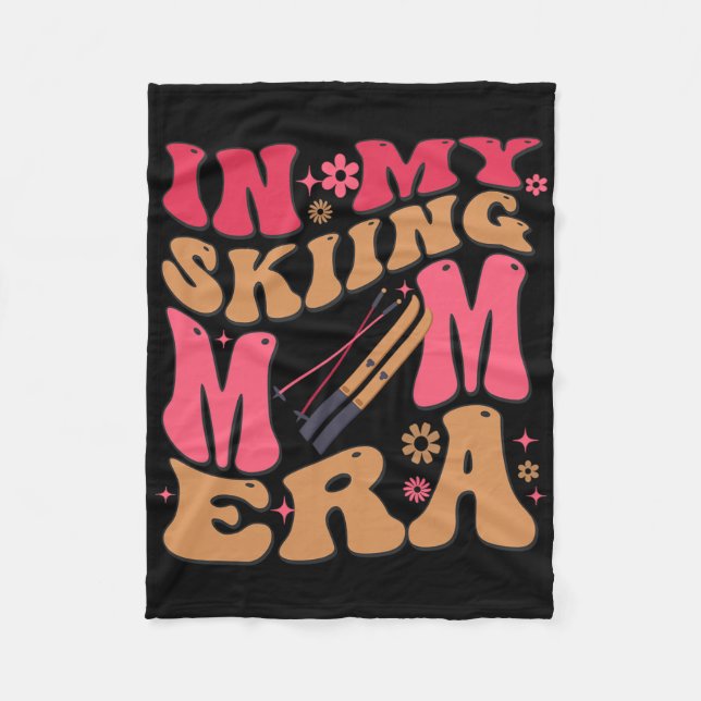 Retro In My Skiing Mom Era Mama Boy  Fleece Blanket (Front)