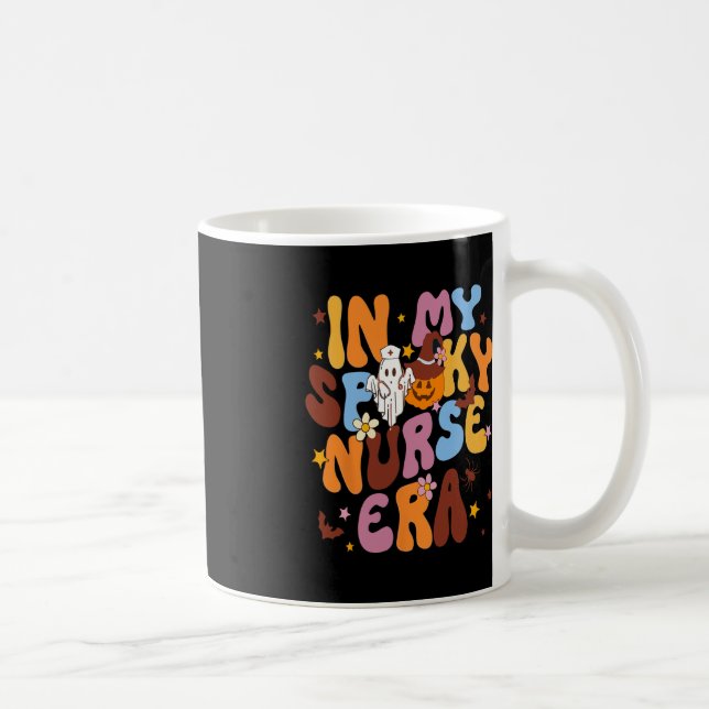 Retro In My Spooky Nurse Era Funny Spooky Nurse Ha Coffee Mug (Right)