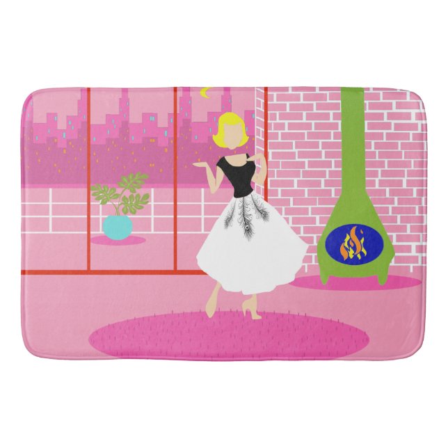 Retro In the Pink Bath Mat (Front)