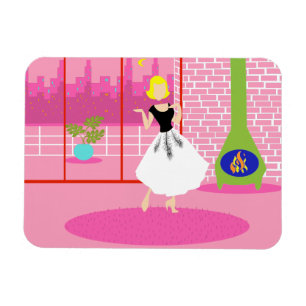 Retro In the Pink Flexible Magnet