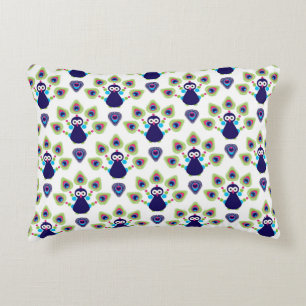 retro india exotic peacock decorative pillow