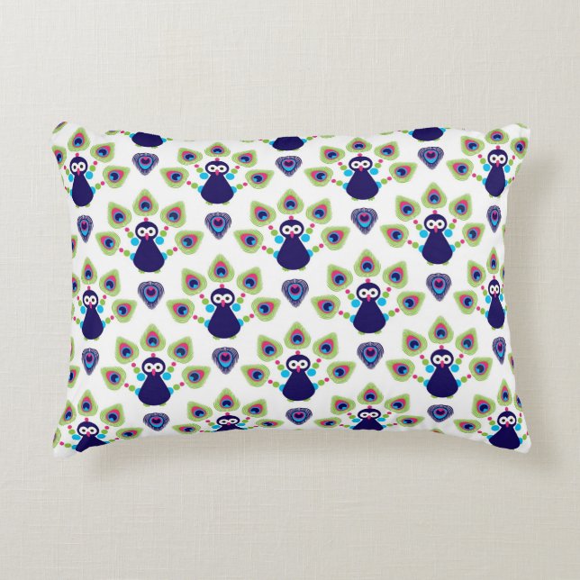 retro india exotic peacock decorative pillow (Front)