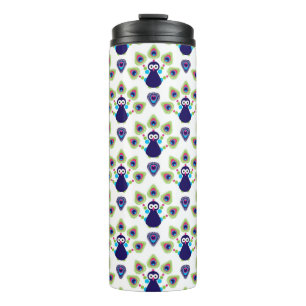retro india exotic peacock thermal tumbler