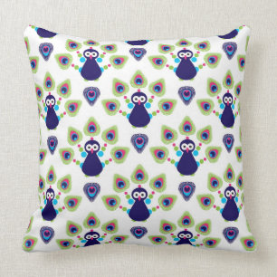 retro india exotic peacock throw pillow